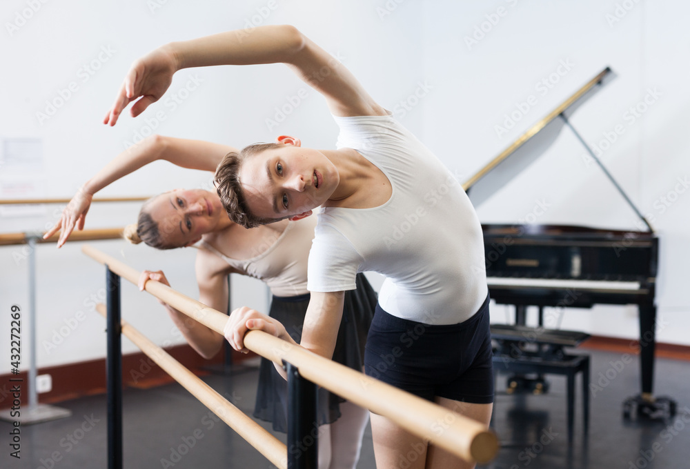 Choreographer teaches a ballet lesson in the studio High quality photo