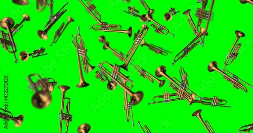 Jazz Tumpet falling slow motion animation photo