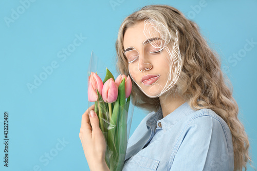 Beautiful young woman with ...