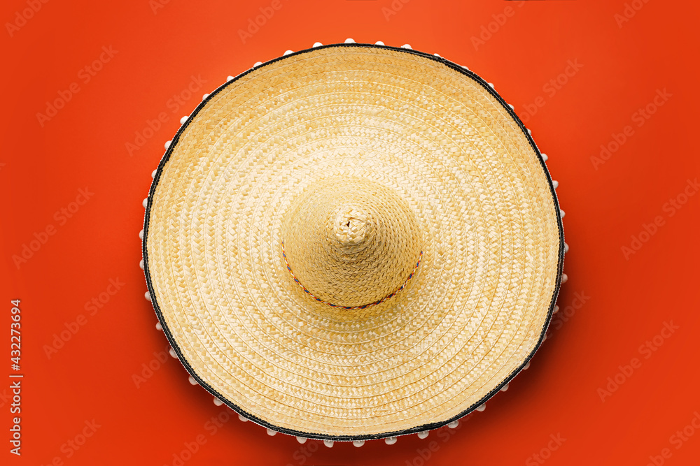 Mexican sombrero on color background Mexican sombrero on color background