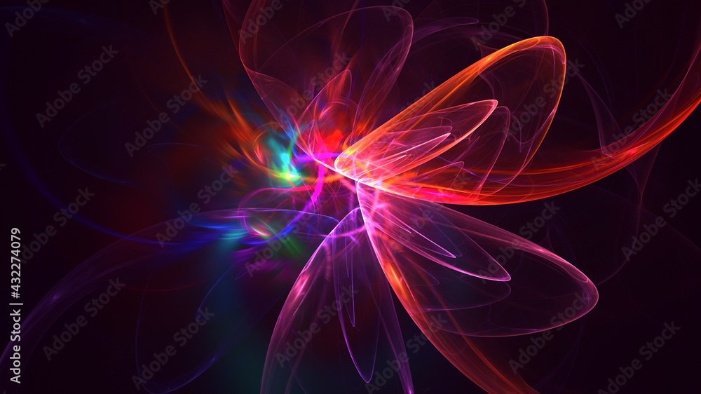 3D rendering abstract colorful fractal light background 3D rendering abstract colorful fractal light background