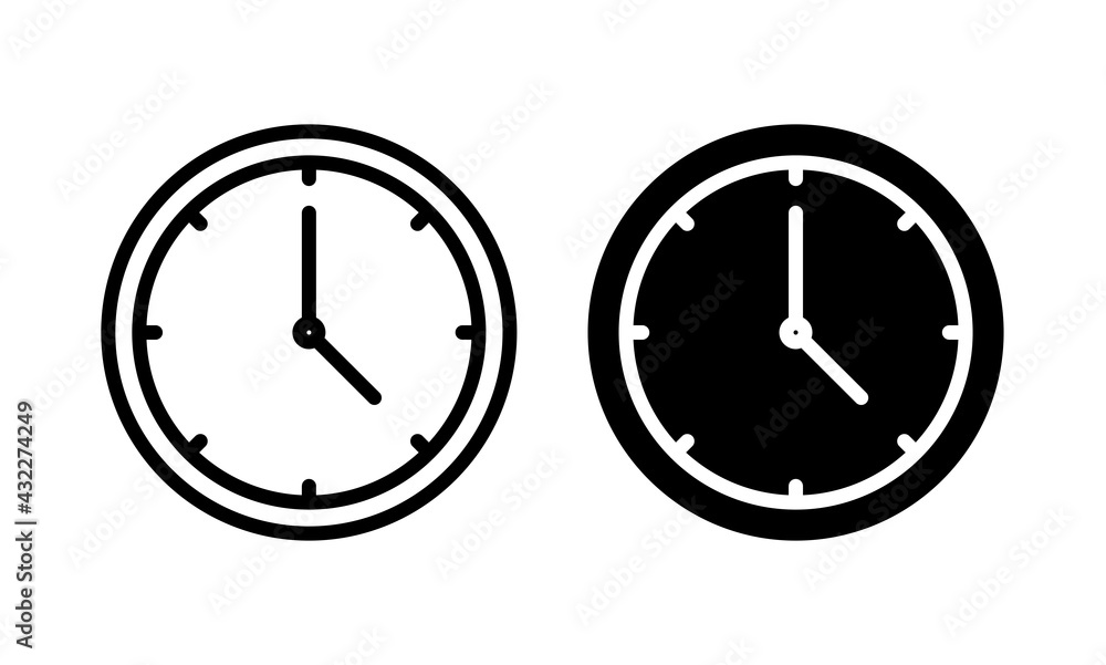 Clock icon, Clock symbol vector illustration Clock icon, Clock symbol vector illustration