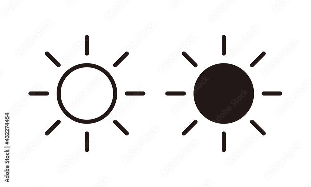 Sun icon, Sun symbol vector