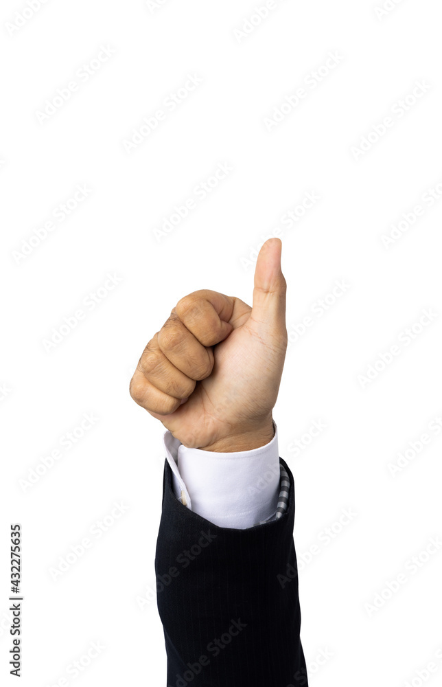 Hand man showing thumbs up on isolated white background. With clipping path. Hand man showing thumbs up on isolated white background. With clipping path.