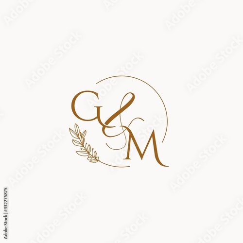 GM initial wedding monogram logo