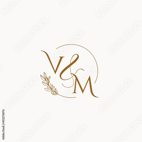 VM initial wedding monogram logo