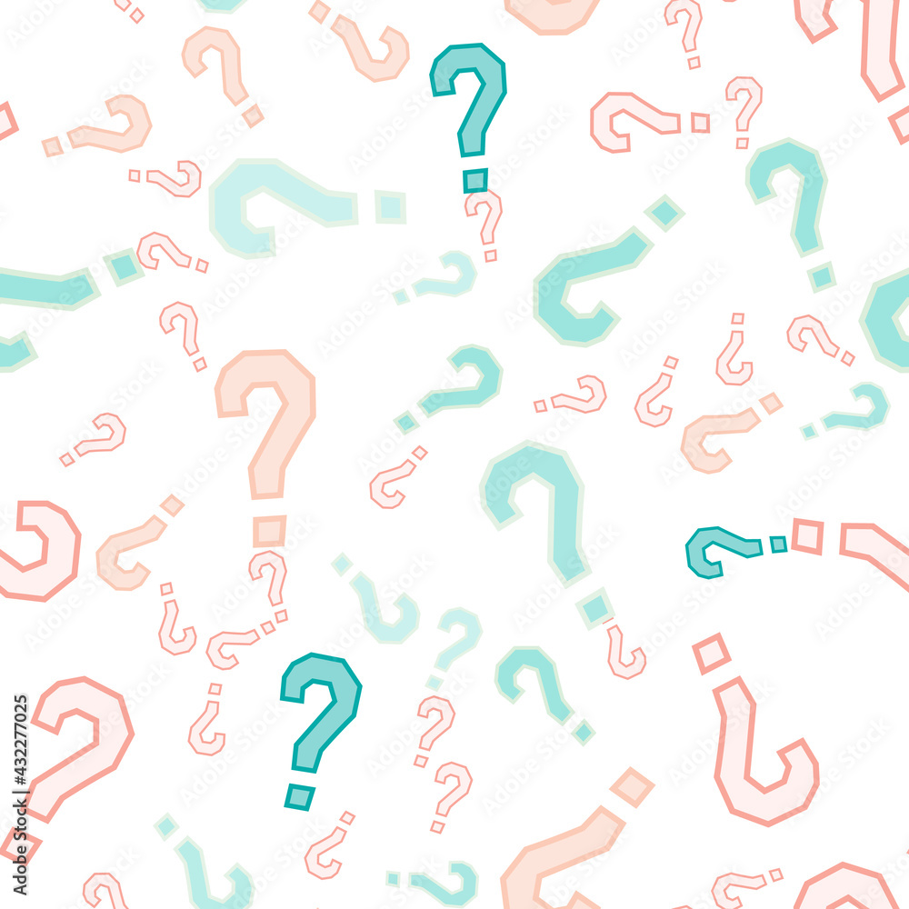 Quiz seamless pattern. Question marks, doubt, faq Quiz seamless pattern. Question marks, doubt, faq