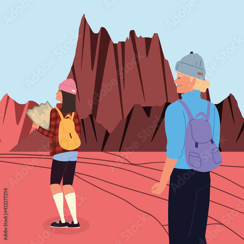 travellers couple adventure