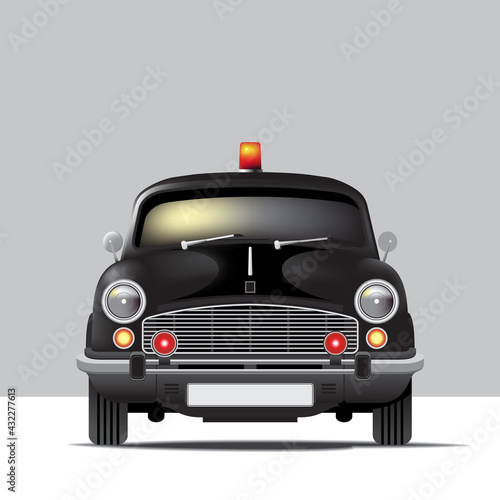 Black Ambassador Cab Front view