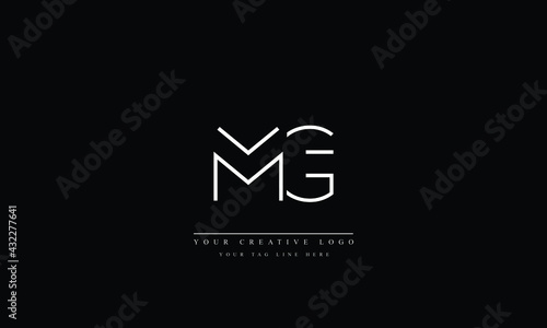 Letter Logo Design with Creative Modern Trendy Typography MG GM M G