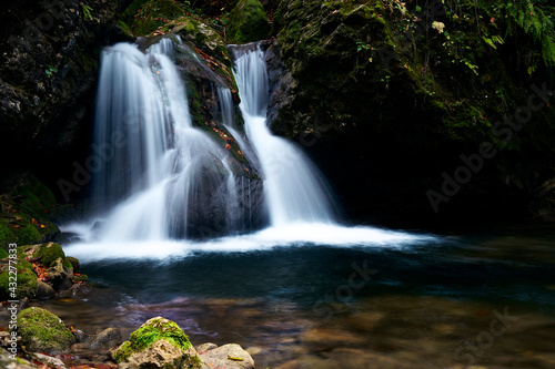 Waterfall on a mountain river.