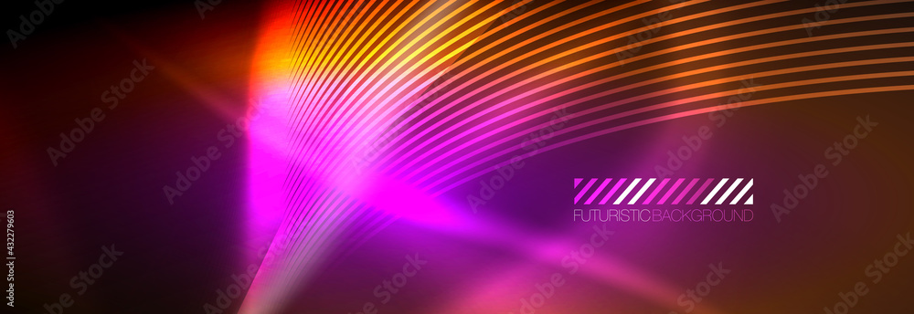 Neon dynamic beams vector abstract wallpaper background. Wallpaper background, design templates for business or technology presentations, internet posters or web brochure covers Neon dynamic beams vector abstract wallpaper background. Wallpaper background, design templates for business or technology presentations, internet posters or web brochure covers
