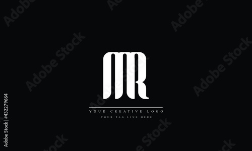 Letter Logo Design with Creative Modern Trendy Typography MR RM M R
