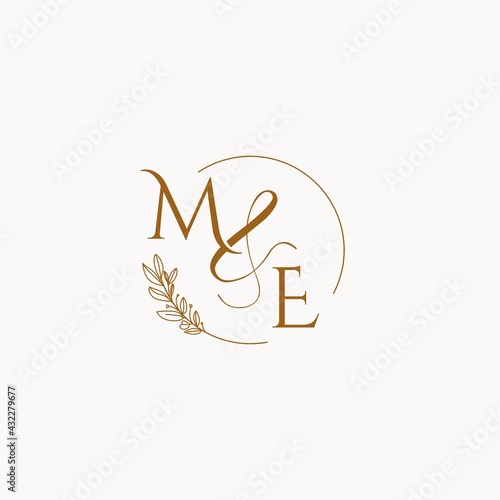 ME initial wedding monogram logo photo