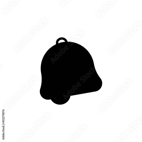 Bell linear icon in solid black, outline illustration. Notofication symbol over white background. Isolated on white background. Trendy flat style for app, graphic design, web, ui, ux. Vector EPS 10 photo