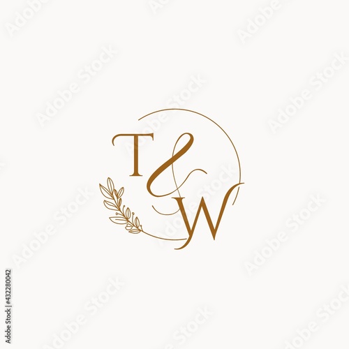 TW initial wedding monogram logo