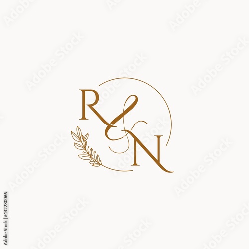 RN initial wedding monogram logo