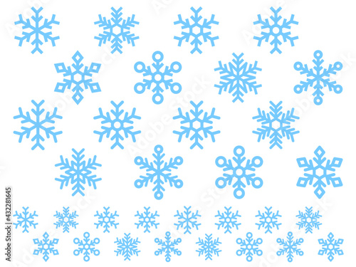 雪の結晶のアイコンセット