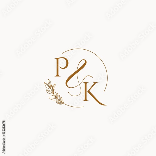 PK initial wedding monogram logo
