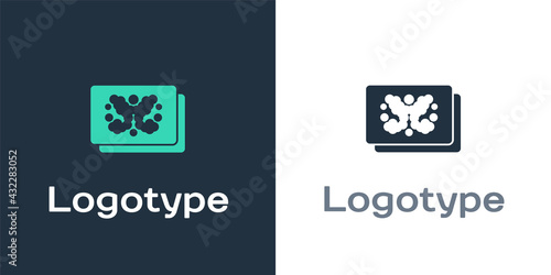 Logotype Rorschach test icon isolated on white background. Psycho diagnostic inkblot test Rorschach. Logo design template element. Vector