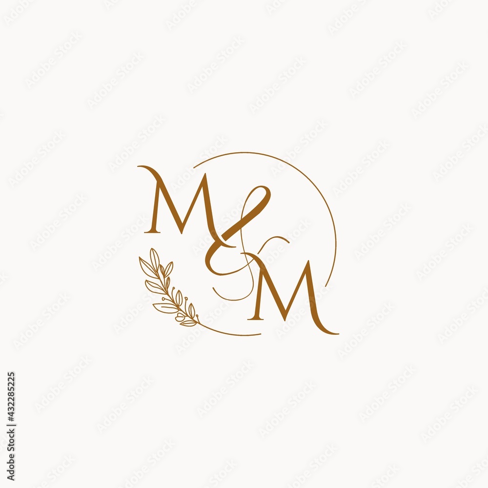 MM initial wedding monogram logo Stock Vector
