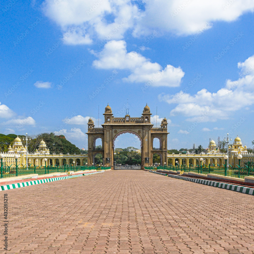 The Mysore Palace main entrance gate