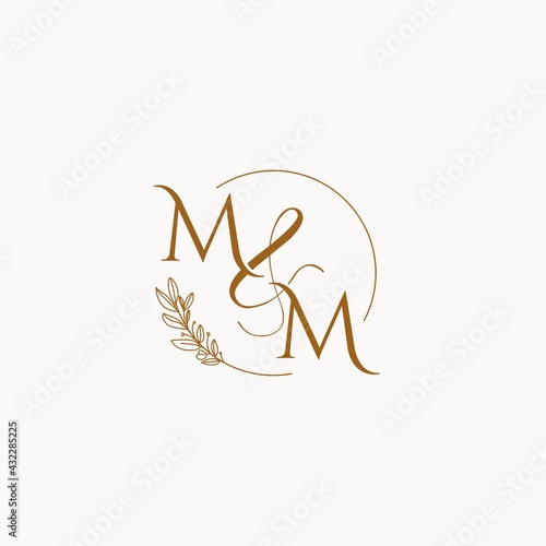 MM initial wedding monogram logo