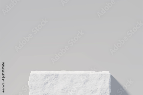 3D rendered stone podium for your product showcase. Blank Vector 3d illustration. 