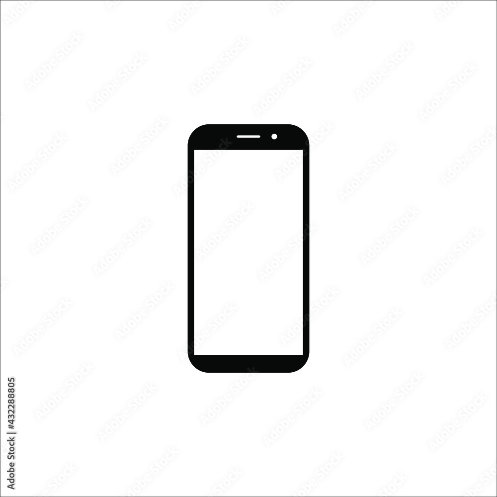phone vector icon with blank white screen isolated on white background. color editable phone vector icon with blank white screen isolated on white background. color editable