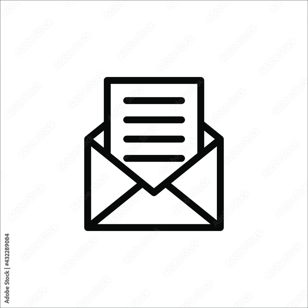 Envelope mail icon stock vector illustration on white background. Message icon. color editable eps 10 Envelope mail icon stock vector illustration on white background. Message icon. color editable eps 10