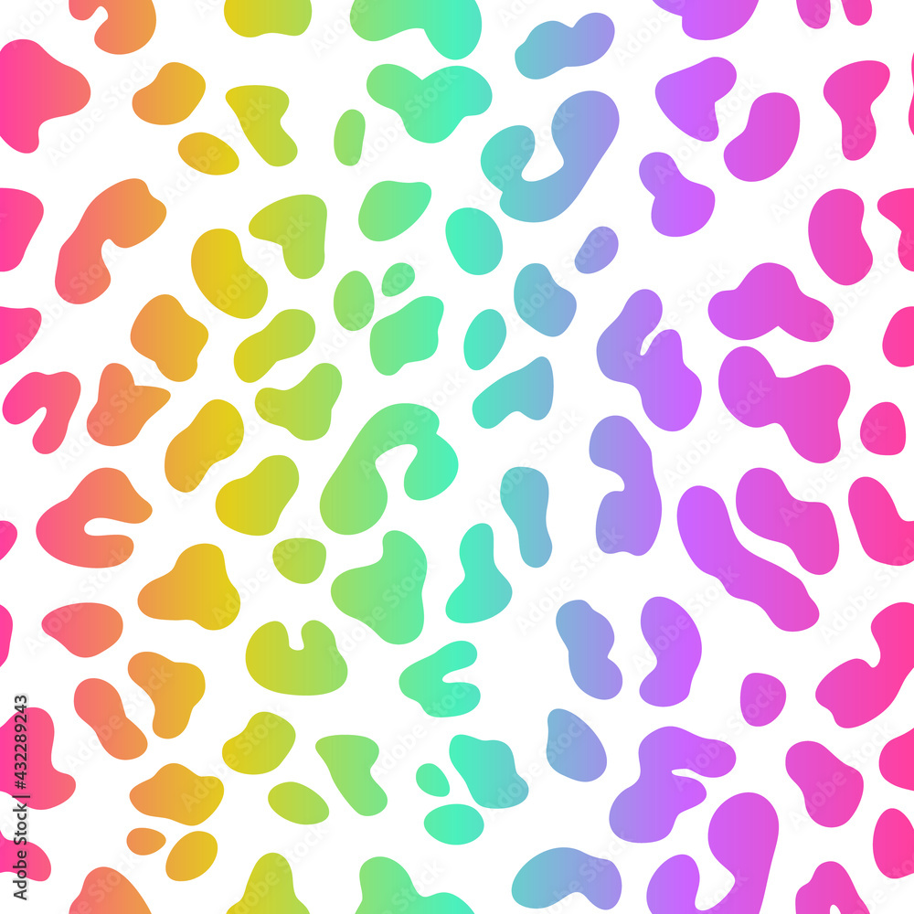 Rainbow leopard vector seamless pattern. Neon gradient Rainbow leopard vector seamless pattern. Neon gradient