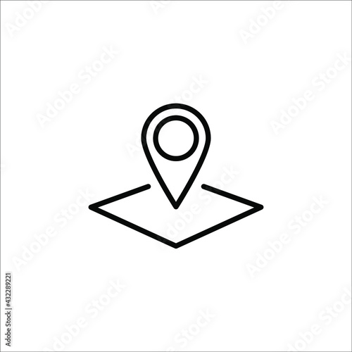 Free Download Map pin icon, pointer symbol, location marker sign, black isolated on white background, color editable eps 10 - GFXLoad