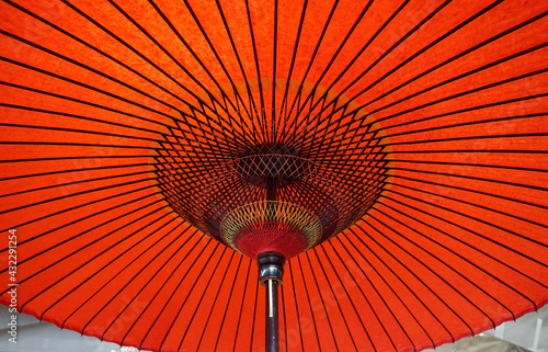 red japanese umbrella