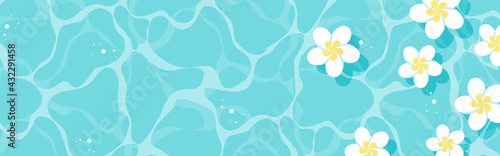 vector background with plumeria flowers floating in water for banners, cards, flyers, social media wallpapers, etc.