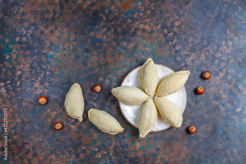 Traditional Azerbaijan holiday Novruz sweets shekerburas. photo