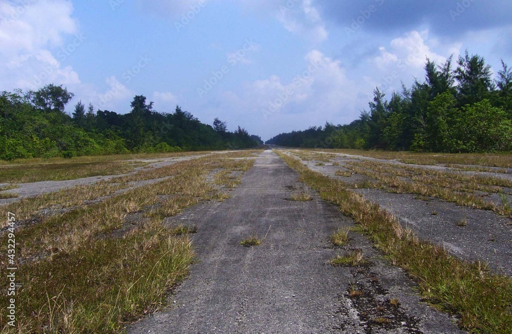 Peleliu Airfield served as an airfield during World War II, Peleliu Island, Palau.