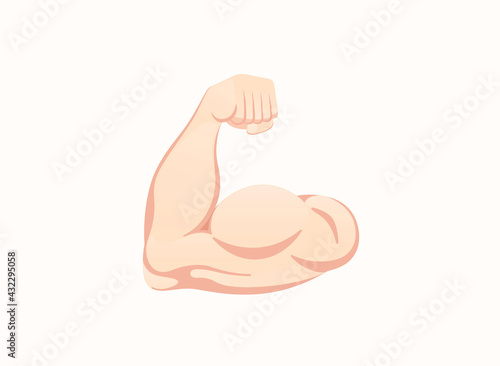 Flexed biceps icon. Hand gesture emoji vector illustration
