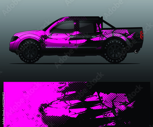Truck decal graphic wrap vector, abstract background