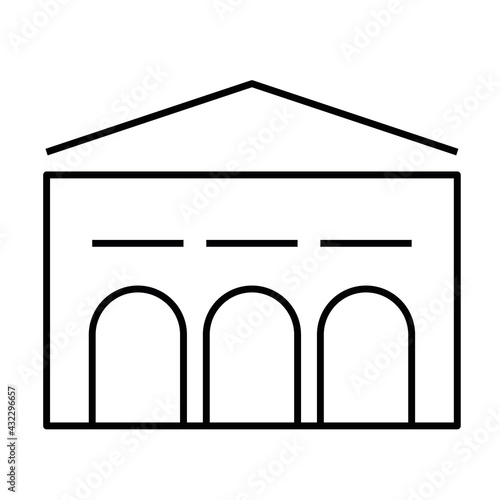 Luxury mansion thin line icon