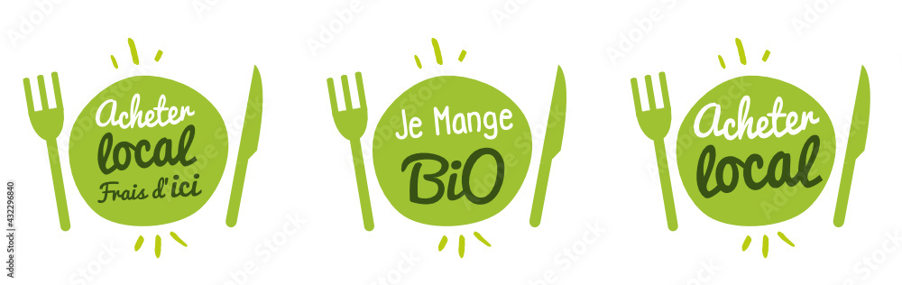 Logo assiette : je mange bio, acheter local ! Logo assiette : je mange bio, acheter local !