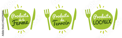 Logo assiette : produits du terroir, produits locaux, de la ferme !