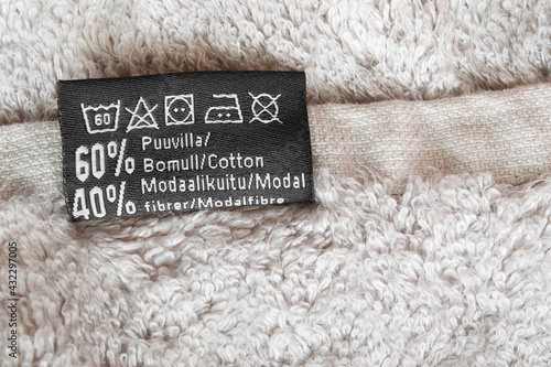 Care and composition clothing label photo