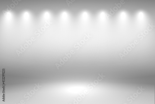 Grey gradient background. Abstract illustration background texture of beauty dark and light clear grey, gradient flat wall and floor in empty spacious room.