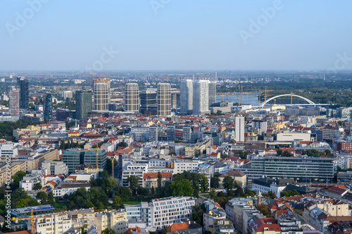 Bratislava  Slovakia. 2020-09-21. The landscape of Bratislava as seen from the Slav  n monument. 
