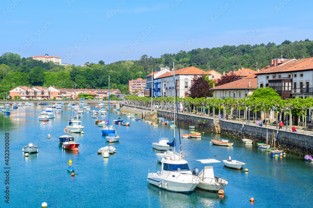 views of plentzia harbor in basque country, Spain