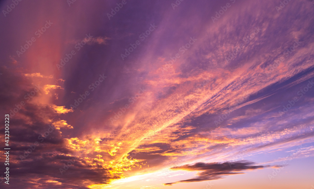 Fototapeta sunset sky with clouds