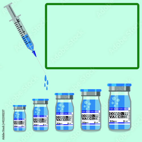 Covid-19 coronavirus concept. vaccine vial and syringe. quarantine against a new coronavirus. pandemic outbreak