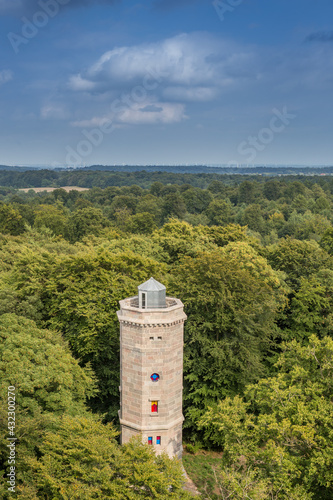 High Angle View of Lookout Tower on Bungsberg, Schleswig-Holstein, Germany, Europe photo
