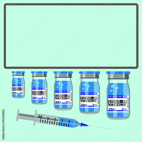 Covid-19 coronavirus concept. vaccine vial and syringe. quarantine against a new coronavirus. pandemic outbreak