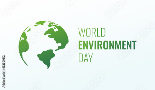 World Environment Day Banner. Eco Concept. Green Planet Earth With Text. Vector illustration